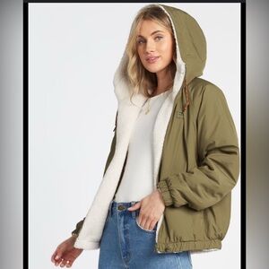 Billabong Olive Green Sherpa Jacket 💚